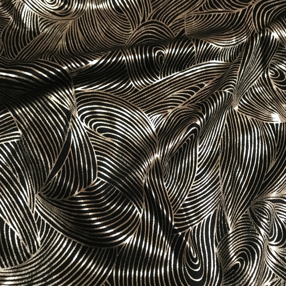 Metallic Liquid Gold Blouse black new vintage S/M - Picture 4 of 6